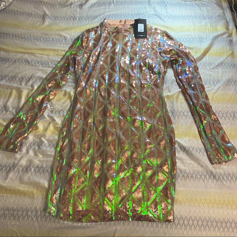 fashion nova iridescent dress